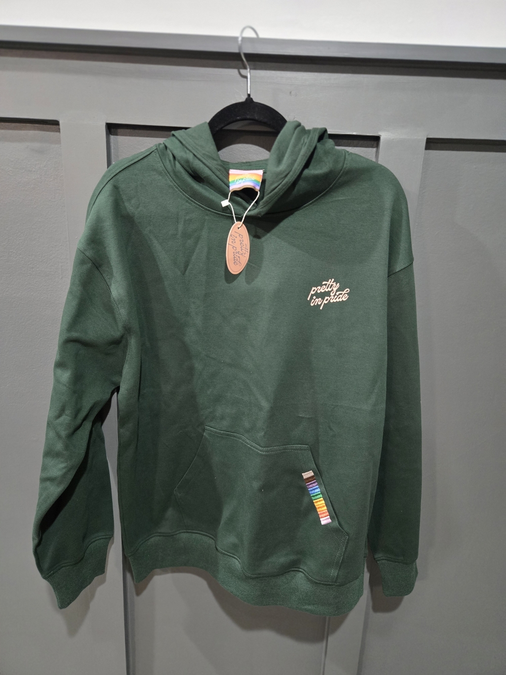 NWT Pretty In Pride "Be You" Forest Green Hoodie XL